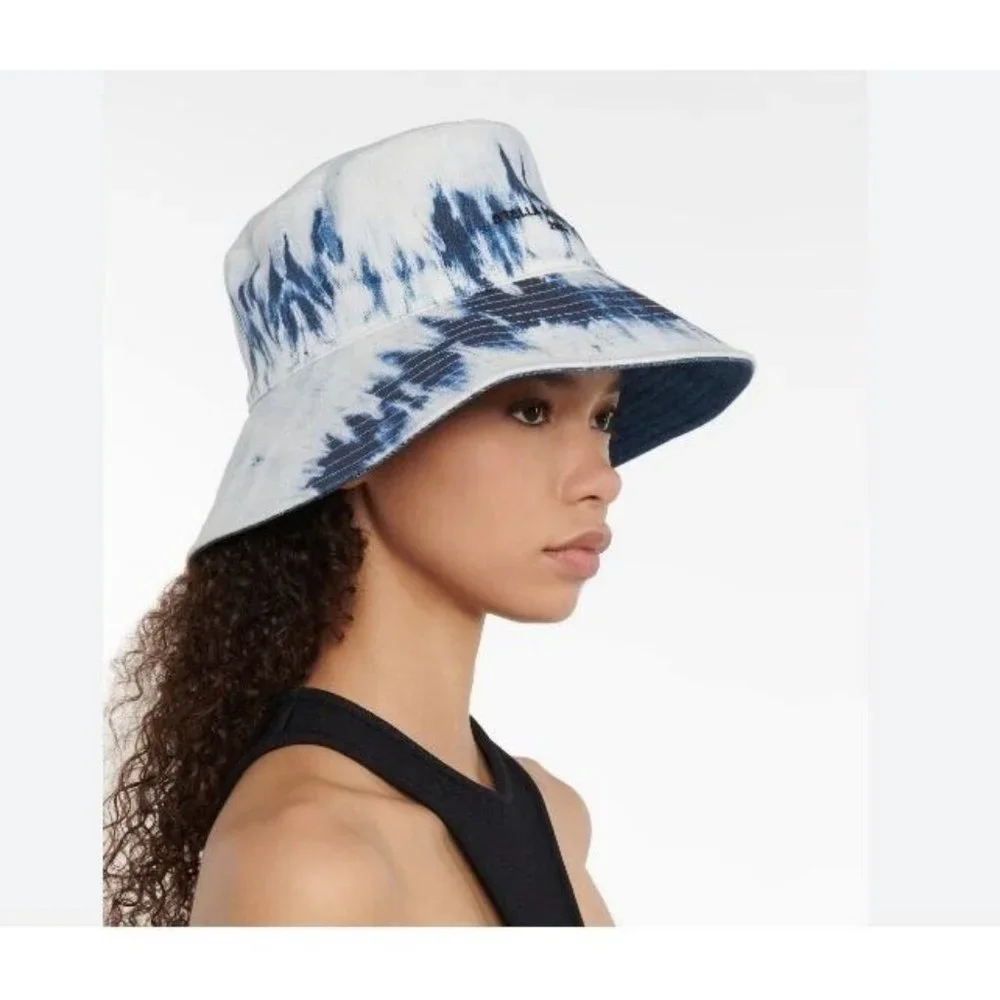 STELLA MCCARTNEY tie dye cotton women's bucket hat  - Navy/White - Size 57